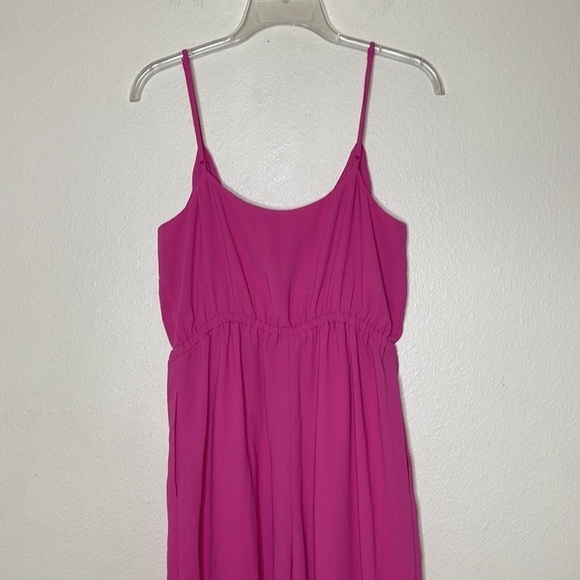 Aritzia Wilfred Melodie Faux Wrap Wide Leg Jumpsuit Hot Pink Size Medium - Picture 6 of 9